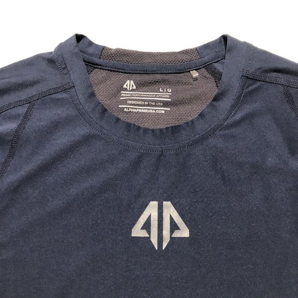 Alpha Prime Performance T Shirt Lot of 2 Size Large Navy Blue Gray EUC - Picture 4 of 11
